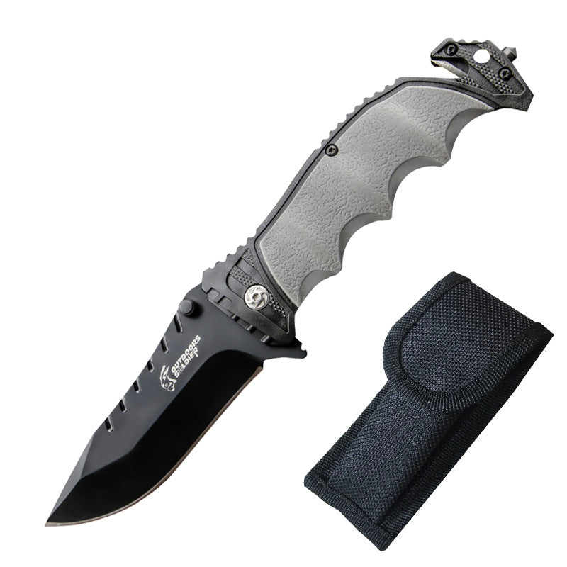 CAMPING/MARINER'S SURVIVAL KNIFE, serrated blade, quickflip, foldable