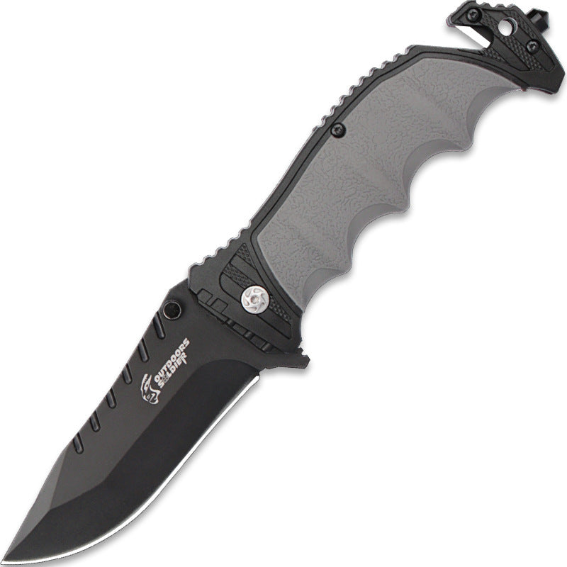 CAMPING/MARINER'S SURVIVAL KNIFE, serrated blade, quickflip, foldable