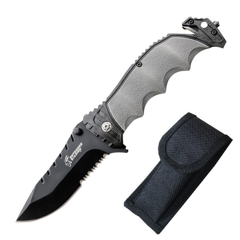 CAMPING/MARINER'S SURVIVAL KNIFE, serrated blade, quickflip, foldable