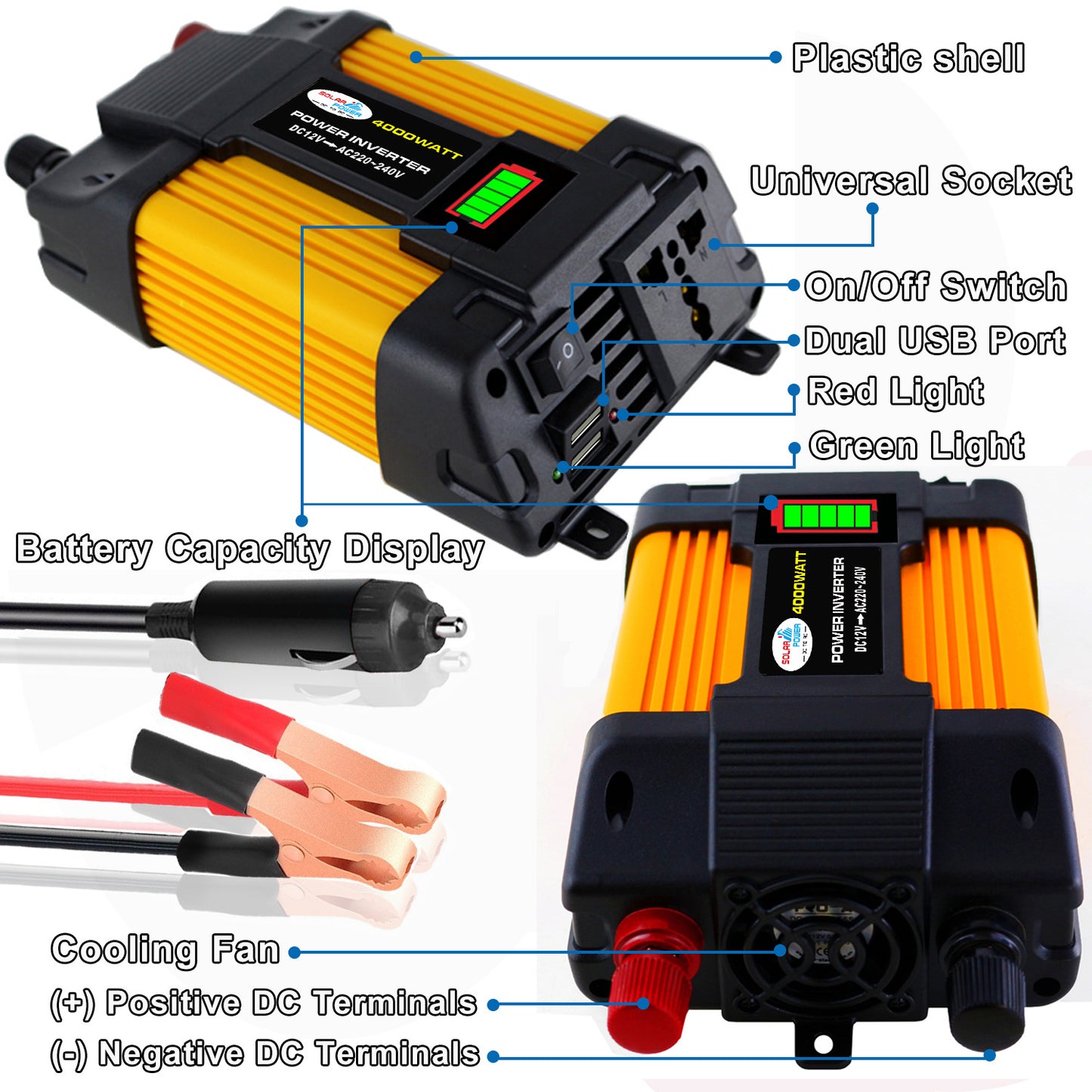 250W OR 500W POWER INVERTER ~ 12VDC TO 110VAC