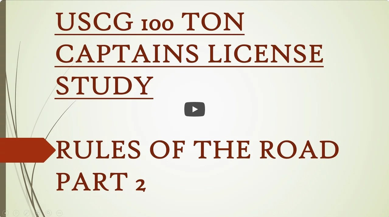 USCG 100 TON MASTERS CAPTAINS LICENSE EXAMS (5) STUDY GUIDE