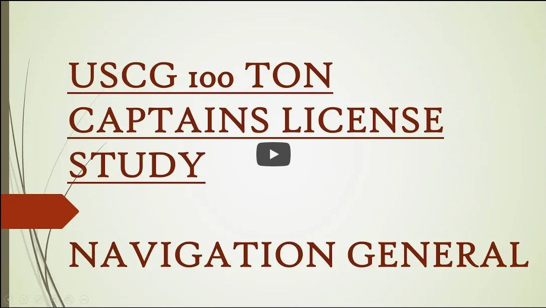 USCG 100 TON MASTERS CAPTAINS LICENSE EXAMS (5) STUDY GUIDE