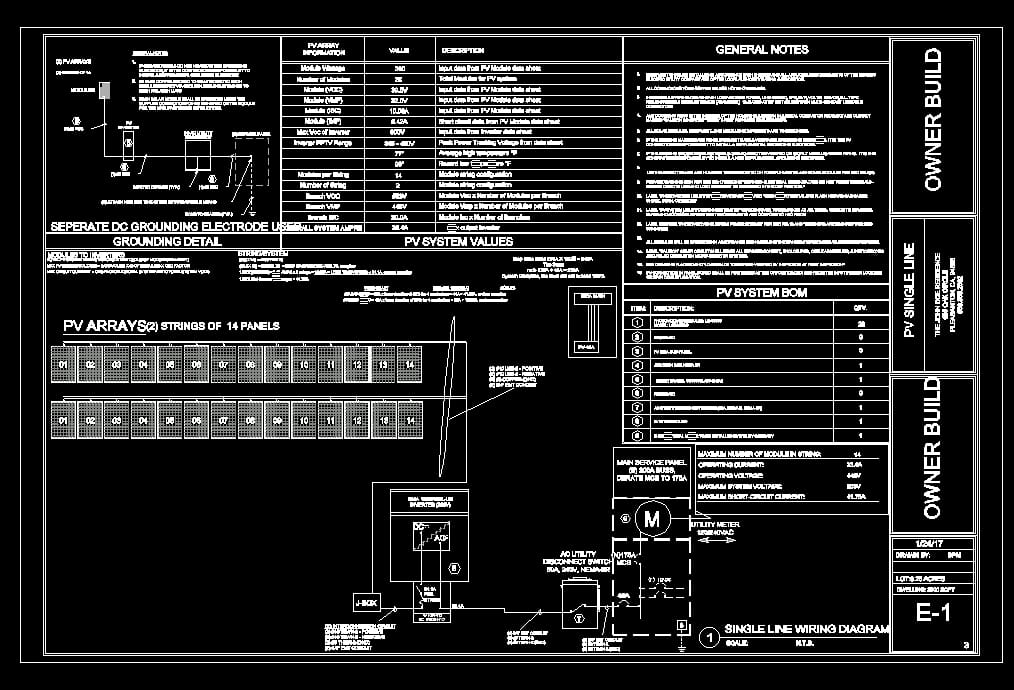 10KW SOLAR PLAN CAD TEMPLATE FILES